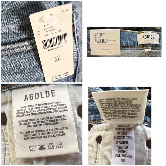 Agolde Toni Mid Rise Straight Jeans Size 26 - Picture 14 of 14